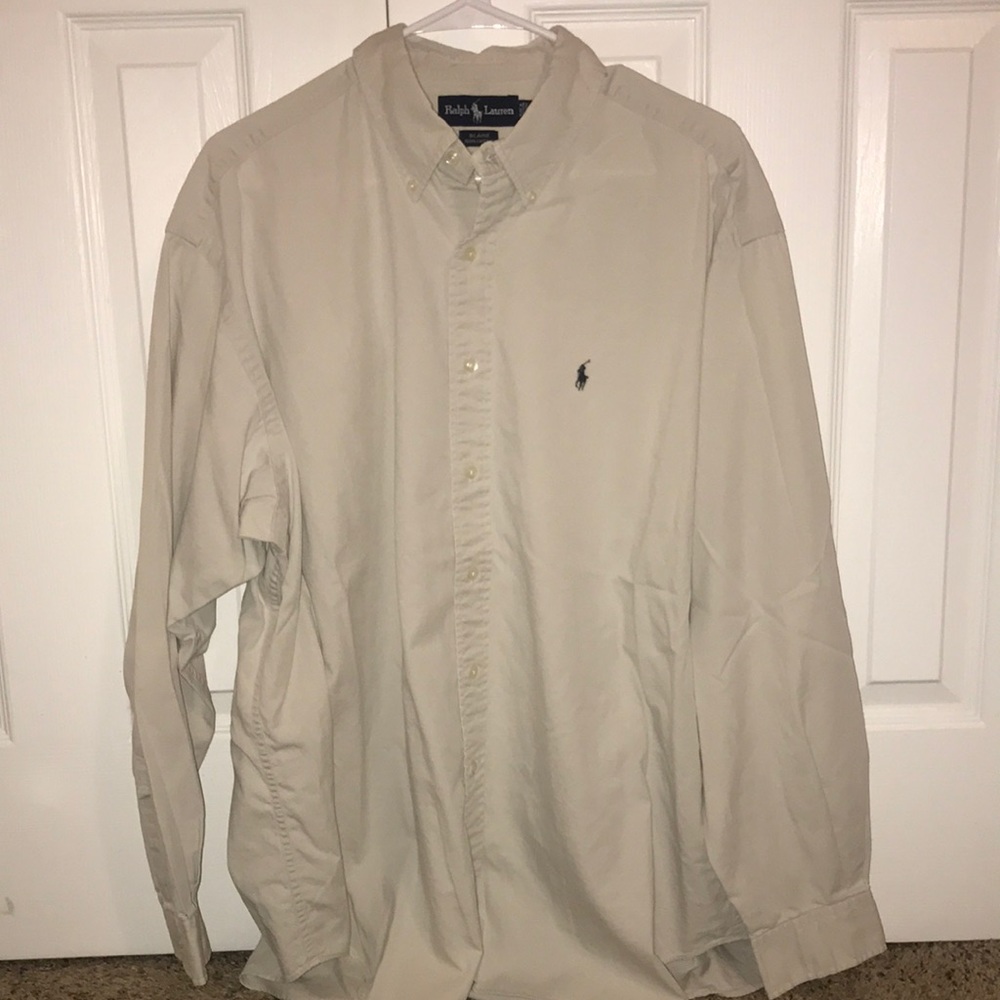 Tan Polo by Ralph Lauren Long sleeve Shirt-Size XL
